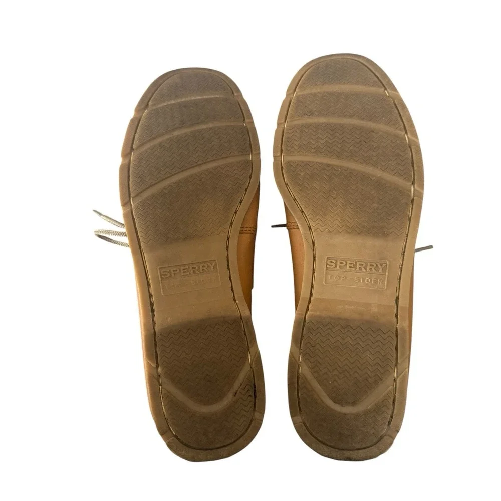 Sperry Top-Sider Men's 10.5 Tan Leather Leeward Boat Shoes Loafers EUC